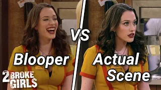 2 broke girls bloopers vs actual scenes part 1