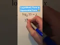 Download Lagu Logarithmic Form to Exponential Form 🤯 #Shorts #algebra #math #maths #mathematics #education #learn