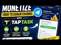 How to Monetize Your Telegram Channel with TapTask Full Tutorial