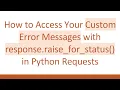 How to Access Your Custom Error Messages with response raise - for