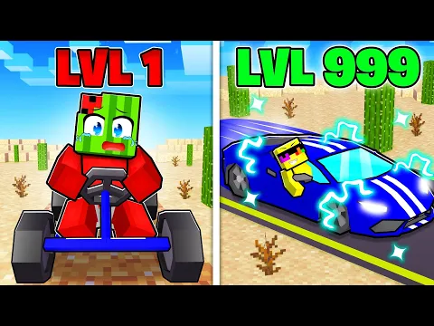 Download MP3 Level 1 vs Level 999 FASTEST CAR in LONG DUSTY ROAD