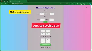 Matrix Multiplication in Web Development HTML CSS JavaScript