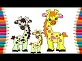 Giraffe Coloring Pages - Learn Color with Giraffe for Kids