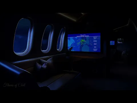 Download MP3 DARK Private Jet Airplane Brown Noise Ambience | Flight Map | Sleeping, Reading, Studying | Zen