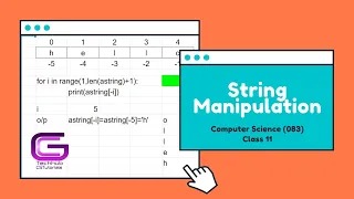 CLASS 11 TRAVERSING A STRING IN PYTHON CS
