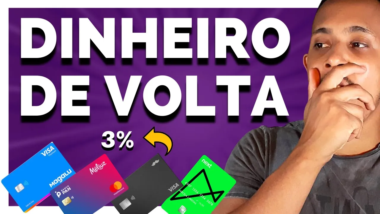 ????4 CARTÕES QUE DÃO MELHORES CASHBACK (3% DE CASHBACK)