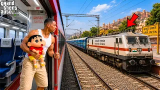 Franklin and Shinchan Built An INDIAN TRAIN in GTA 5 and Went on a Train Journey!