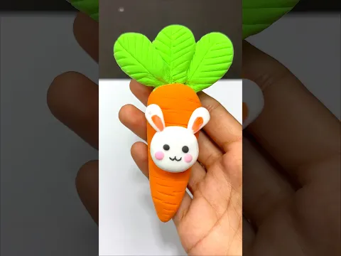 Diy cute carrots clay art for kids/ #kids #clayart #cartoon #kidsvideo #shortsfeed