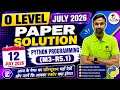 O Level Python Programming M3-R5 1 Paper Solution 12 July 2026 Questions Answer