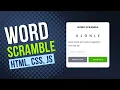 Create a Fun Word Scramble Game from Scratch HTML CSS JS