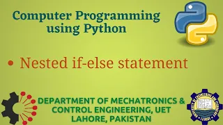 Python Programming Basics to Advanced Nested if-else statement Lab 06 P-1