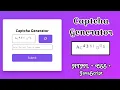 9 Captcha Generator using HTML CSS JS HTML CSS JSEffects MasterEagle