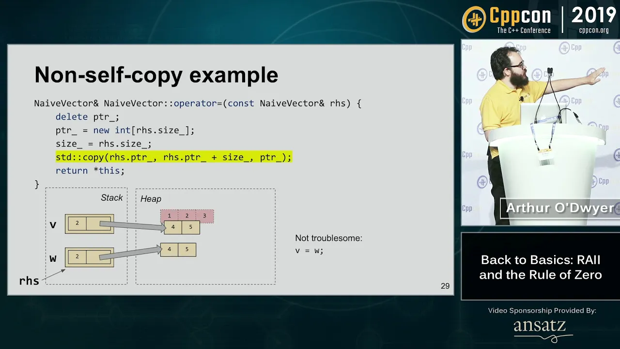 Back to Basics: RAII and the Rule of Zero - Arthur O'Dwyer - CppCon 2019