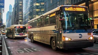 Front POV MTA Bus Route BxM18 Downtown to Riverdale onboard a 2012 MCI D4500CT