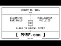 Washington Nationals WSH Philadelphia Phillies PHI MLB Final Box Score AUGUST 03 2026