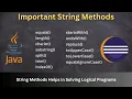 Java String - All Important String Methods with Examples Java Interview Preparation String Methods