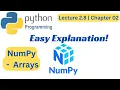 Arrays in Python Urdu Hindi Numpy Arrays Lec 2 8 Ch 2 Python Programming
