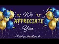 WE APPRECIATE YOU THANK YOU FOR ALL YOU DO Banner Backdrop Screensaver EMPLOYEE APPRECIATION