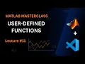 User Defined Functions in MATLAB Lecture 11 MMS 2025