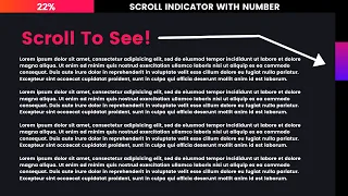 Page Scroll Progress Bar With Percentage HTML CSS Javascript