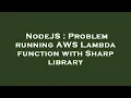 NodeJS Problem running AWS Lambda function with Sharp library
