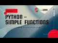 Simple Functions in Python - Python For Actuaries