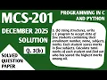 P6 - String Concatenation Program and Union vs Structure in C MCS201 Solved Question Paper