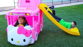 Download Wendy Pretend Play with The Wheels On The Bus Song Hello Kitty Toy MP3