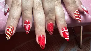 Christmas Nails | Red Nails | Sweater Nails | Holiday Nails