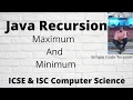 Recursive Programs to find Minimum and Maximum elements of array in java