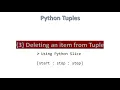 3 Deleting an item from Tuple Python Hindi
