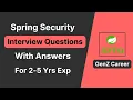 Top Spring Security Interview Questions and Answers
