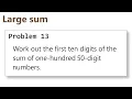 Project Euler Problem 13