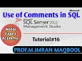 tutorial How to use comments in SQL DBMS Noble Expert academy M imran urdu