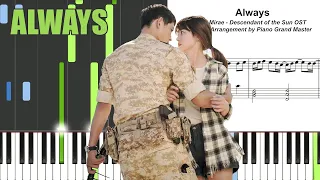 Download Descendant Of The Sun OST !! || Yoon Mirae - Always || Complete Piano Tutorial + FREE Sheet Music MP3