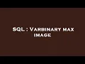 SQL Varbinary max image