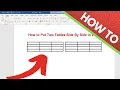 How to Put Two Tables Side By Side in Word