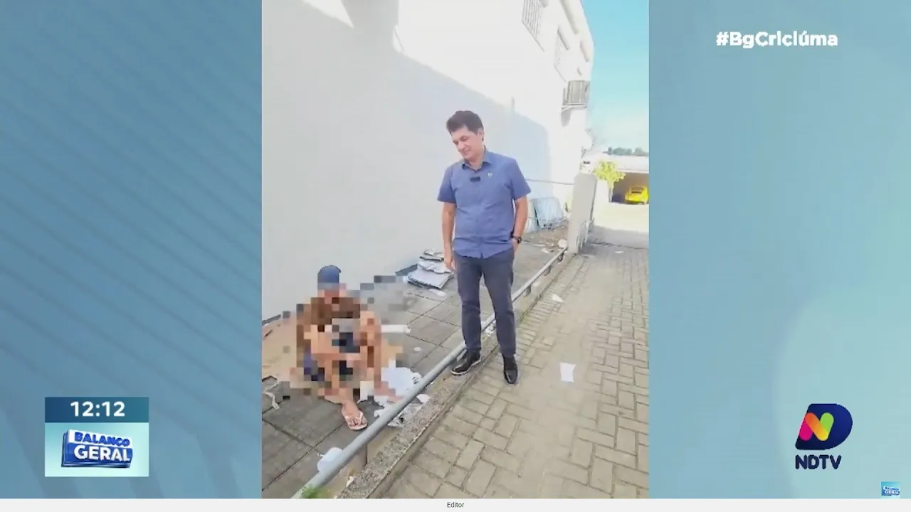 Ney Lopes: prefeito de Criciúma viraliza ao acordar morador de rua na calçada e mandar cortar grama