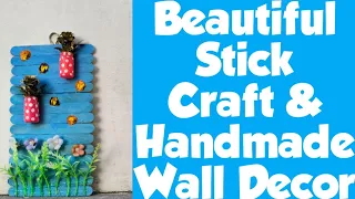 beautiful wall hanging with ice cream sticks handmade wall decor craft step by step tutorial