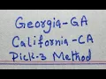 Pick 3 Method For Georgia And California Live