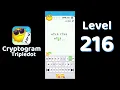 Cryptogram Tripledot Level 216 Answer SolutionGuruji