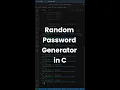 Random Password Generator in C