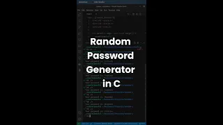Random Password Generator in C