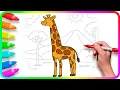Coloring Pages How to draw GIRAFFE Drawing Tutorial Art