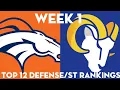 Top 12 Defense ST Rankings Week 1 Fantasy Football
