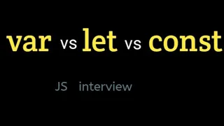 var vs let vs const in JavaScript Interview Question Explained