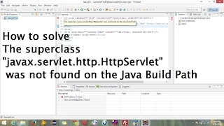 How to solve httpServlet was not found on the Java Build Path