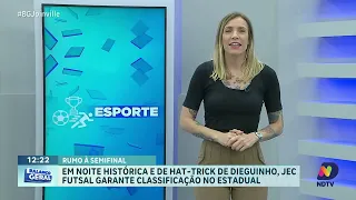 Em noite histórica e hat-trick de Dieguinho, JEC Futsal avança à semifinal do Estadual