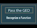 Recognize a Function on the Math GED