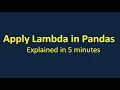 Apply lambda function of Pandas explained in 5 minutes